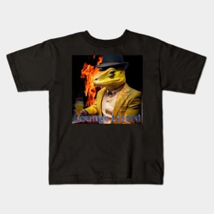 Lounge Lizard by the fire Kids T-Shirt